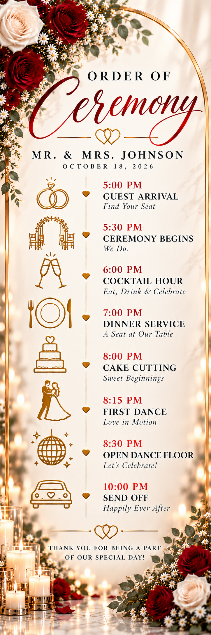 Ceremony Program LED digital poster artwork by Snapshot Solutions